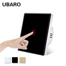 UBARO EU/UK Crystal Glass Panel Wall Light Touch Switch Interruptor Pared Led Button Power Sensor Switches AC100-240V 1/2/3gang 2024 - buy cheap