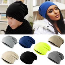 Gorro cálido de algodón para hombre y mujer, Unisex, HIPHOP, de gran tamaño, Slouch 2024 - compra barato