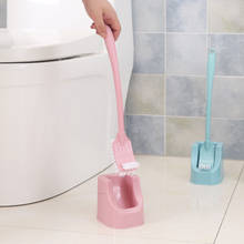 Escova de limpeza de banheiro com suporte, escova criativa com apoio para cima, cabo longo, escova de limpeza sem canto morto, banheiro 2024 - compre barato