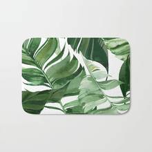 HOT Bathroom Rugs Green Leaf Watercolor Pattern Bath Mat Flannel Absorbent Non Slip Doormat for Entrance Door Bath Mats Bathroom 2024 - buy cheap