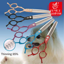 Fenice High Quality Colorful 6.5 inch Stainless Steel Pet 85% Thinning Scissors for Dog Grooming 17 teeth Thinner Chunker 2024 - buy cheap