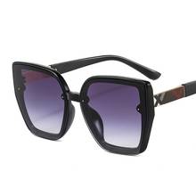 D & t 2021 nova moda gato olho óculos de sol feminino men escudo logo quadro gradientes lente preto leopardo marca designer óculos uv400 2024 - compre barato
