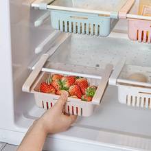 Регулируемый растягивающийся кухонный органайзер для холодильника, полка для хранения, выдвижные ящики 2024 - купить недорого