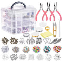 1186 Pcs DIY Jewelry Findings tools Mixed Styles Material Beads Cup Earring Hook Jump Ring Hook Pin Box Sets For Jewelry Making 2024 - buy cheap