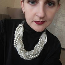Miwens colar com jóias, colar de luxo com estampa de pérola, pingente especial para mulheres, colares grandes 2024 - compre barato