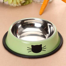 2 Pack Dog Cat Food Water Bowl Non Slip Stainless Steel Pet Drinking Feeding Dish Plate Food Bowl For Small Cat Dog Puppy Feeder 2024 - buy cheap