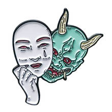 Japan Hannya mask pin horror art accessory 2024 - buy cheap