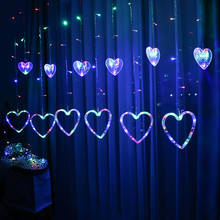 Love Shaped Curtain Light Fairy String Lights Christmas Garland Outdoor for Party Home Wedding New Year Decor EU 2024 - buy cheap