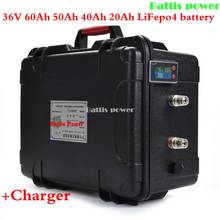 Batería de litio LiFepo4 de 36V, 60Ah, 50Ah, 40Ah, 20Ah, con BMS para patinete eléctrico de 1500W, triciclo con energía Solar y cargador de 5A 2024 - compra barato