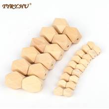 TYRY.HU 50Pcs Natural Long Hexagon Wooden Beads 13mm 27mm For Baby DIY Jewelry Making Baby Wood Teether Non-Toxic Can be Chewed 2024 - buy cheap