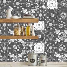 Azulejos diagonales para pared, calcomanías de PVC con diseño de flores para pared, decoración artística de cocina y baño, H1114 2024 - compra barato