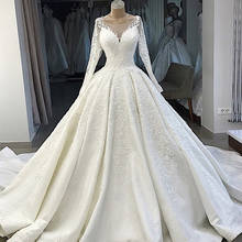 Vestido De novia romántico con Apliques De encaje, con botones en la parte trasera, manga larga, bohemio, blanco 2024 - compra barato