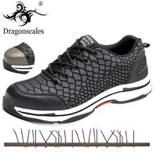 Dragonscales-zapatos de trabajo de seguridad con punta de acero para hombre, botas de trabajo indestructibles, transpirables, antigolpes y antiperforación, a la moda 2024 - compra barato