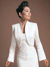 Women Long Sleeve Jackets Elegant Summer Bridal Wraps Satin Evening Party Wedding Cape Plus Size 2020 Formal cloak 2024 - buy cheap