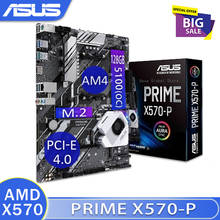 Материнская плата Asus PRIME X570-P гнездо материнской платы AM4 3rd-Gen AMD Ryzen DDR4 128 ГБ PCI-E 4,0 RGB CrossFireX X570 материнская плата-Mãe AM4 игровой блок питания ATX, новинка 2022 - купить недорого