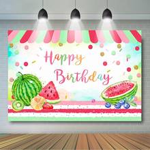 Tutti Frutti Birthday Backdrop Tropical Summer Birthday Background Watermelon Fruit Birthday Party Decor Dessert Table Banner 2024 - buy cheap