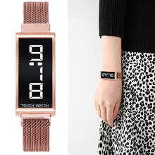Relojes de pulsera magnéticos para Mujer, pulsera Digital LED de oro rosa, de lujo 2024 - compra barato