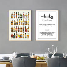 Pósteres de pared de vino en lienzo, impresiones de whisky, Sake, ron, Brandy, Gin, pintura de arte de pared para Bar, cocina, restaurante, decoración 2024 - compra barato