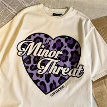 Camiseta oversize para mujer, remera estética con letras de amor Harajuku, Top de manga corta vintage punk de los años 90, tops de verano 2024 - compra barato