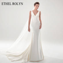 ETHEL ROLYN Mermaid Wedding Dress 2022 Elegant Backless Soft Satin V-Neckline Sleeveless Simple Bride Gown Vestido De Noiva 2024 - buy cheap