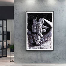 Astronauta planeta série pintura a óleo foto cartaz tela impressão pintura arte na parede sala de estar decoração de casa 2024 - compre barato