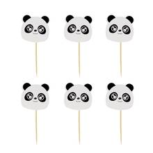 24pcs Big Eyes Panda Animal theme Cake toppers birthday party decoration supplies baby shower girls and boys cupcake topper 2024 - buy cheap