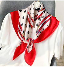Popular summer decoration woman fashion scarves Korean Wave point pattern printing 70small square scarf Fresh headscarf hot gift 2024 - buy cheap