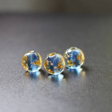 10 tamanhos 10mm 12mm miçangas de lâmpada fina artesanal luz azul com folha de ouro para fazer jóias 2024 - compre barato