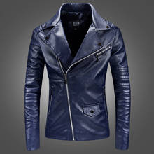 Jaqueta de couro para outono e inverno masculina, casacos de couro com lapela fina, moda masculina de alta qualidade, couro de pu, jaqueta de couro para motocicleta 2024 - compre barato