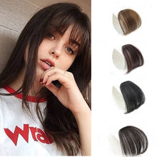 MERISI HAIR 4Color Clip In Hair Bangs Hairpiece Synthetic Fake Bangs Hair Piece Clip In Hair Extensions 2024 - купить недорого