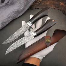 Hot sale 5CR18MOV steel round wooden handle outdoor hunting knife high hardness forging straight blade li gifts knives EDC tool 2024 - buy cheap