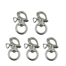 5PCS Stainless Steel 316 Swivel Round Eye Quick Release Bail Snap Shackle With Ring 65mm 76mm Heavy Duty For Marine Boat 2024 - buy cheap