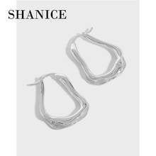 SHANICE-pendientes de plata de ley S925 con ondas irregulares, joyería Simple, torcida, estilo Punk, para mujeres 2024 - compra barato