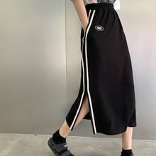 Woman Skirts Split Black A-line Skirt Female Summer New Style Skirt High Waist Temperament Was Thin One Step Mid-length Skirt 2024 - buy cheap