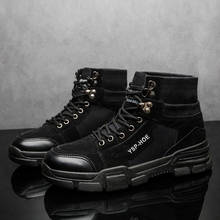 2020 nuevas botas de moda para hombres zapatos cómodos para hombres botas cortas botas de invierno de felpa cálidas botas de nieve para Hombres estilo retro botas de trabajo 2024 - compra barato