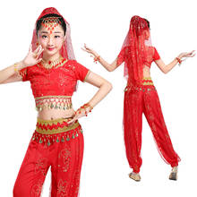 Children Belly Dance Costume Girls India Dance Bollywood Outfit Oriental Dance Girls Egypt Stage Performance Clothes 3 Color 2024 - buy cheap