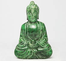 Estatua de JADE verde antiguo de Buda tallado a mano chino 2024 - compra barato