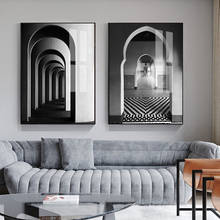 Industrial Black White Building Painting Modern Poster Print Nordic Wall Art Pictrue for Living Room Bedroom Abstract Home Decor 2024 - buy cheap