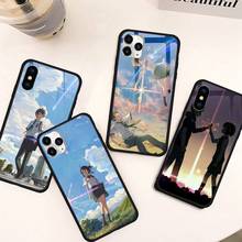 Anime seu nome caso de telefone vidro temperado para iphone 11 12 pro max x xs xr 5c 6s 7 8 plus 2024 - compre barato