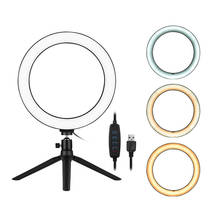 10 Inch LED Ring Light with Tripod Stand 3200K-5500K Camera Light Lamp 3 Light Modes & 10 Brightness Level for Makeup Photo 2024 - buy cheap