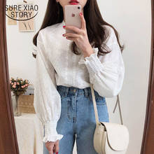 Embroidery Lace Shirt Pleasure Spring Women Long Sleeve Linen Cotton Girls Blouse Femme Casual White Tops Women Blouses 6874 50 2024 - buy cheap