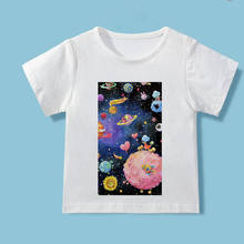 Camisas para niños del espacio exterior, Tops de ciencia ficción, astronautas, cielo estrellado, camiseta para niños y niñas, camiseta blanca de cuello redondo 2024 - compra barato
