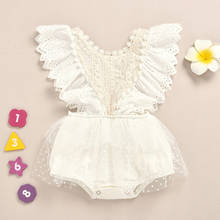 Baby Girls Clothes 2022 New summer Infant Newborn Baby Girls Lace Ruched Ruffles Bodysuit Romper Clothes Outfit ropa de bebe 2024 - buy cheap