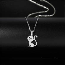 Fashion Lovely Stainless Steel Silver Color Chain Cat Choker Necklaces for Women Statement Jewelry Girls Christmas Gift 2024 - buy cheap