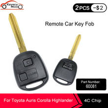 Reemplazo KEYECU clave mando a distancia de coche 2 botón 433MHz 4C Chip para Toyota RAV4 Auris Prado Corolla Camry Yaris P/N:60081 2024 - compra barato