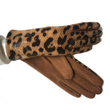 Guantes cálidos de invierno para mujer, de ante y leopardo, con pantalla táctil, patrón de cebra, Cachemira gruesa, para conducir, H84 2024 - compra barato