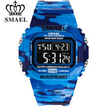 SMAEL-reloj Digital de oro para hombre, cronómetro deportivo, LED, militar, camuflaje, resistente al agua, para estudiantes, color blanco 2024 - compra barato