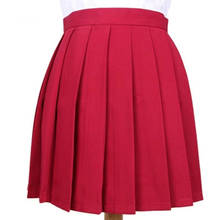 Minifalda plisada japonesa de cintura alta para estudiantes, plisado liso JK, uniforme escolar para chica, falda de colores para Cosplay 2024 - compra barato