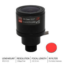 Lente varifocal de 3 megapixels com filtro ir de 2.8-12mm m12, lente com foco manual e zoom de 1/2.5 polegadas para câmera esportiva de ação 2024 - compre barato