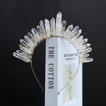 1pc Natural Clear Quartz Raw Crystal wand Hoop Hair Clip For Women Small Hoop Birthday Jewelry Gift 2024 - buy cheap